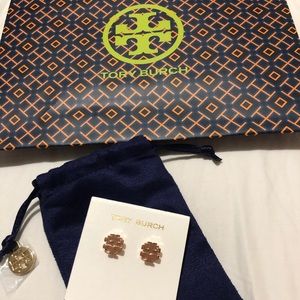 Tory Burch logo stud earrings